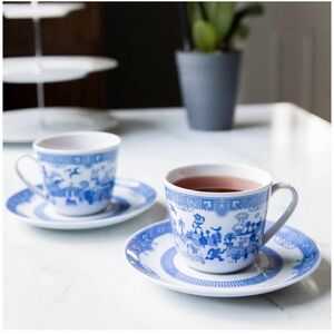 Calamityware Things Could Be Worse Teacups and Saucers (2-pack), EUC Poland